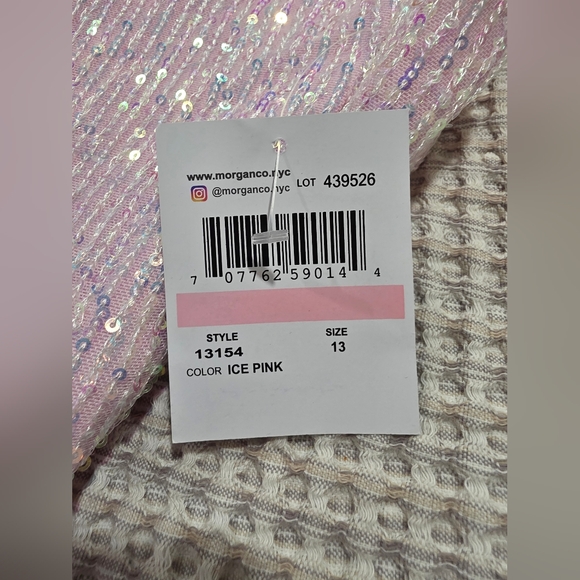 Morgan & Co Ice Pink Sequin Strappy Back Gown - Picture 8 of 8